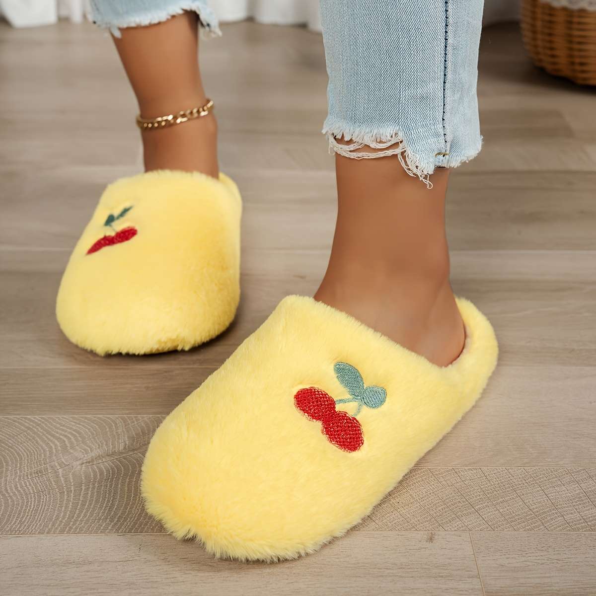 Cotton Slippers Color Ivory White Sizeuk 5.5-6
