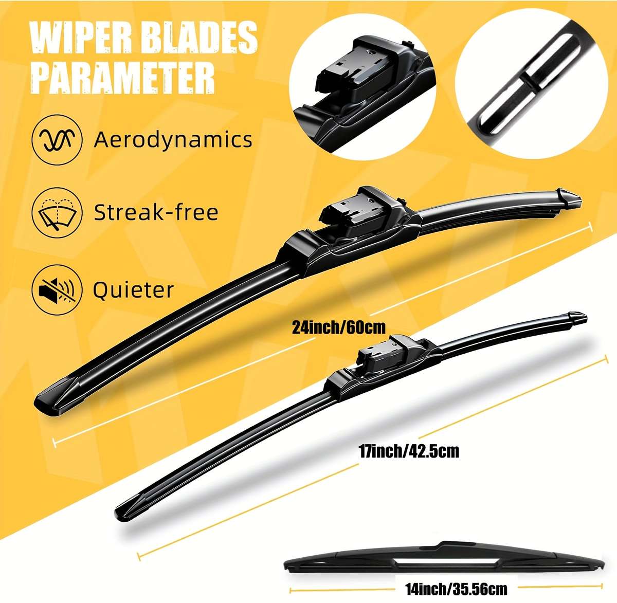 Windshield Wipers Size 60.96Cm  43.18Cm  35.56Cm B5