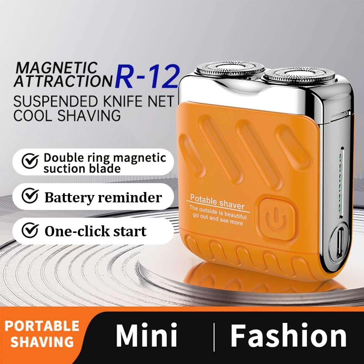 Sleek Durable Waterproof Smart Cordless Mini Electric Shaver Gift Giving Blue