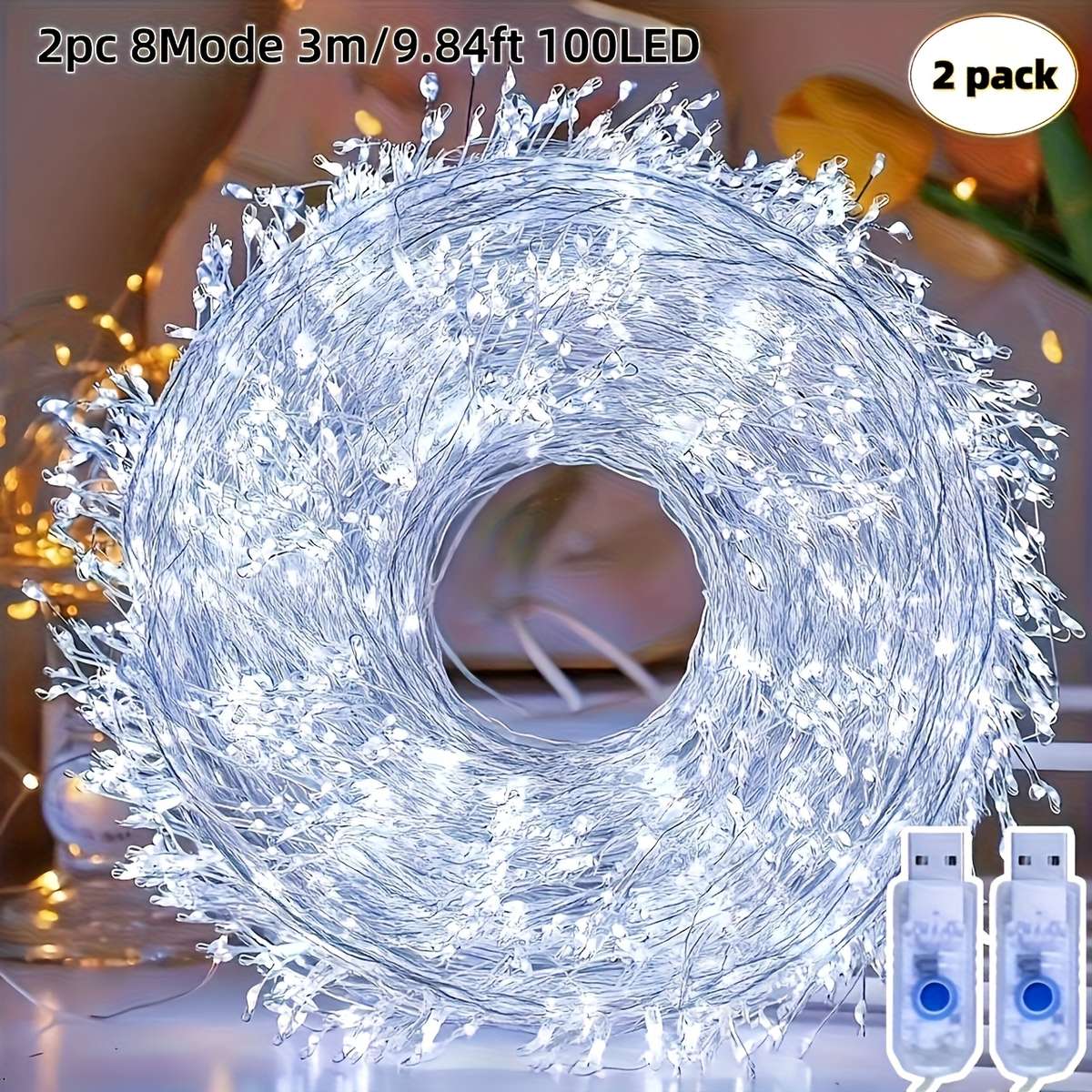 2Pc S Usb Christmas Crackle String