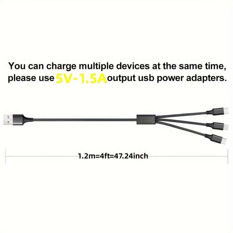 Charging Cable Color Black  Size1.2M 3.92Ft 47.24Inch