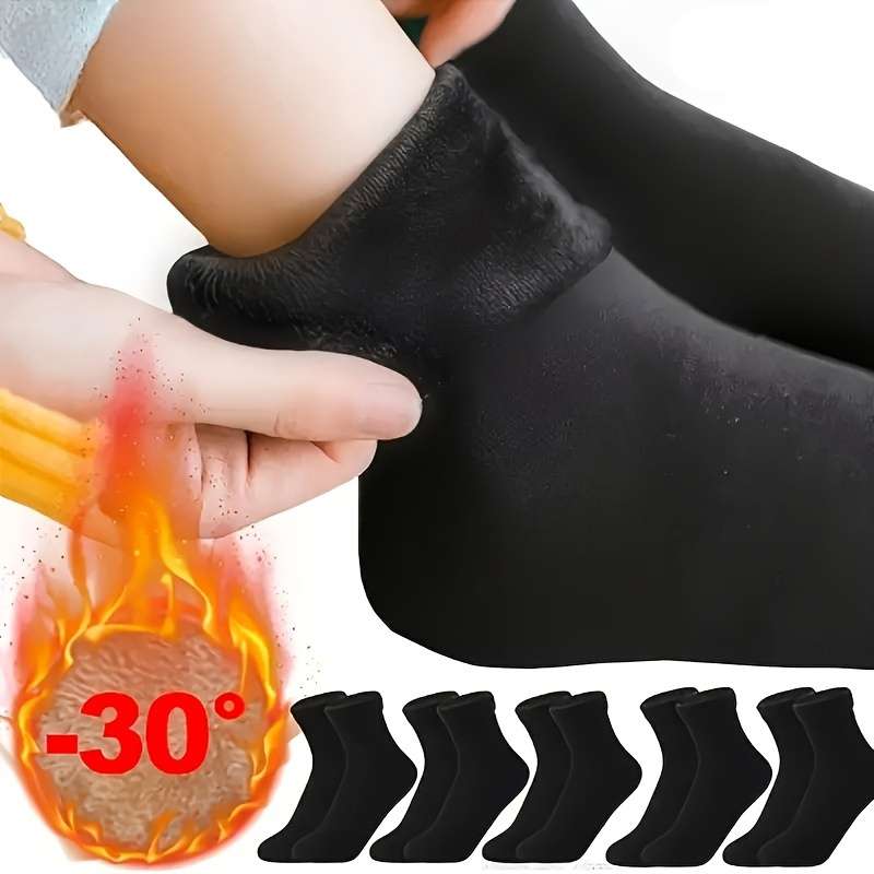 5 Pairs Black One Size High Elastic Socks