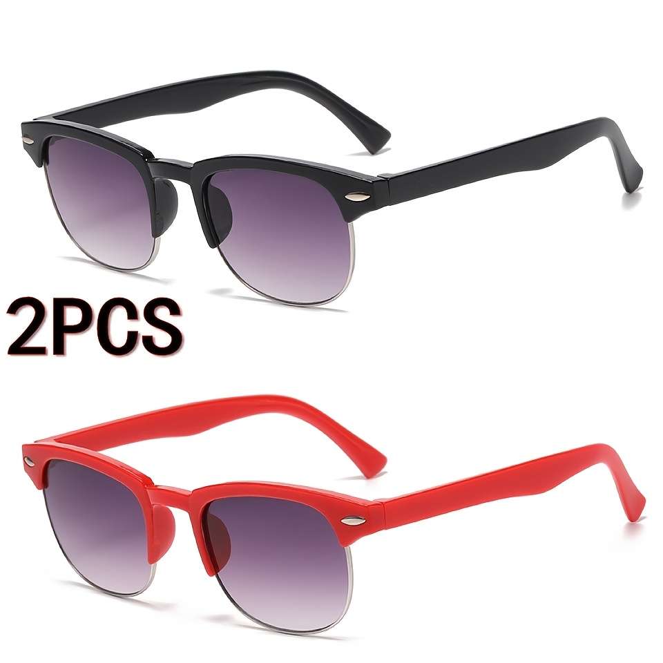 Kids Glasses Color 2Pcs Blackadd Red