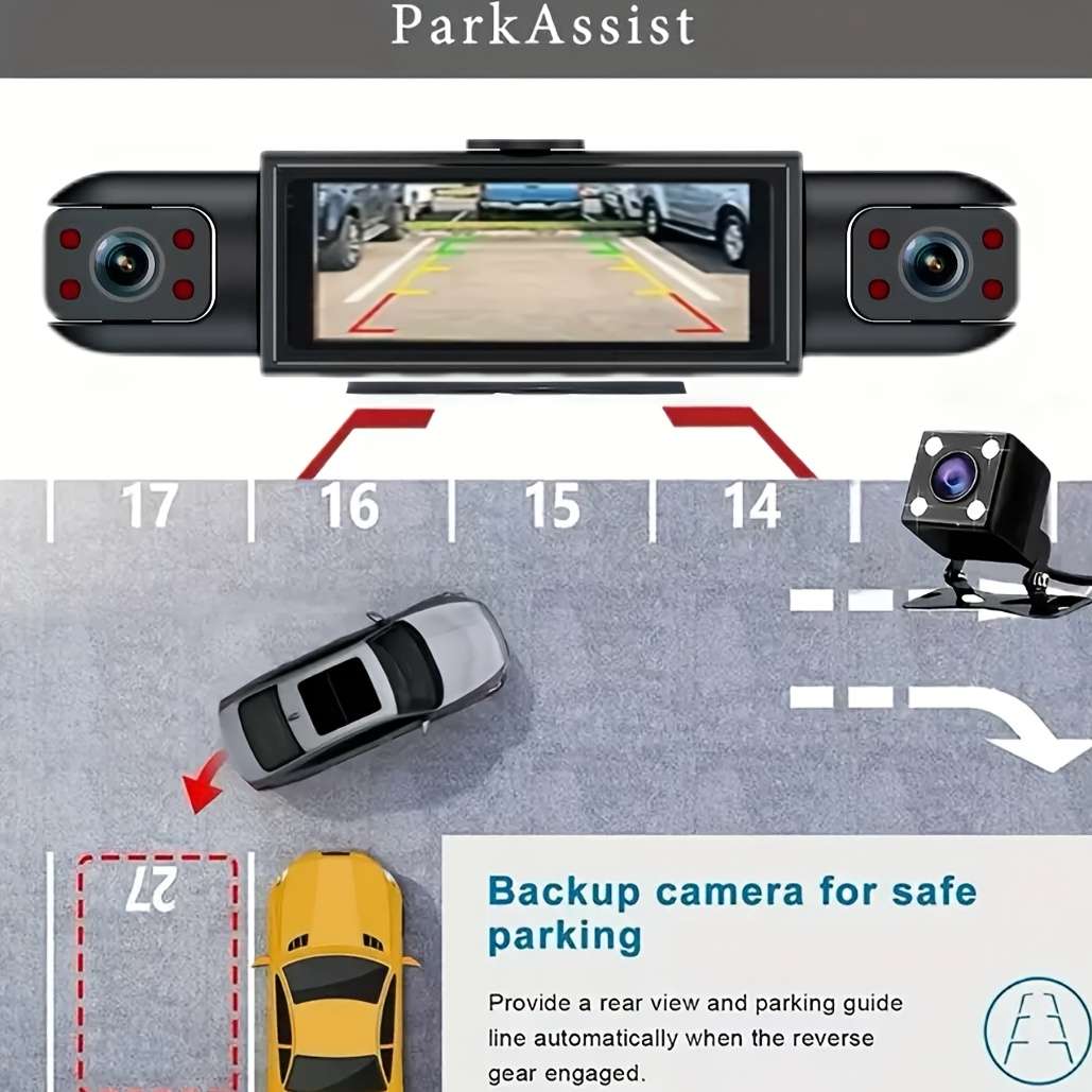 Dashcam Model 4 Cameras Front Rear Left And Right Including 32G Card