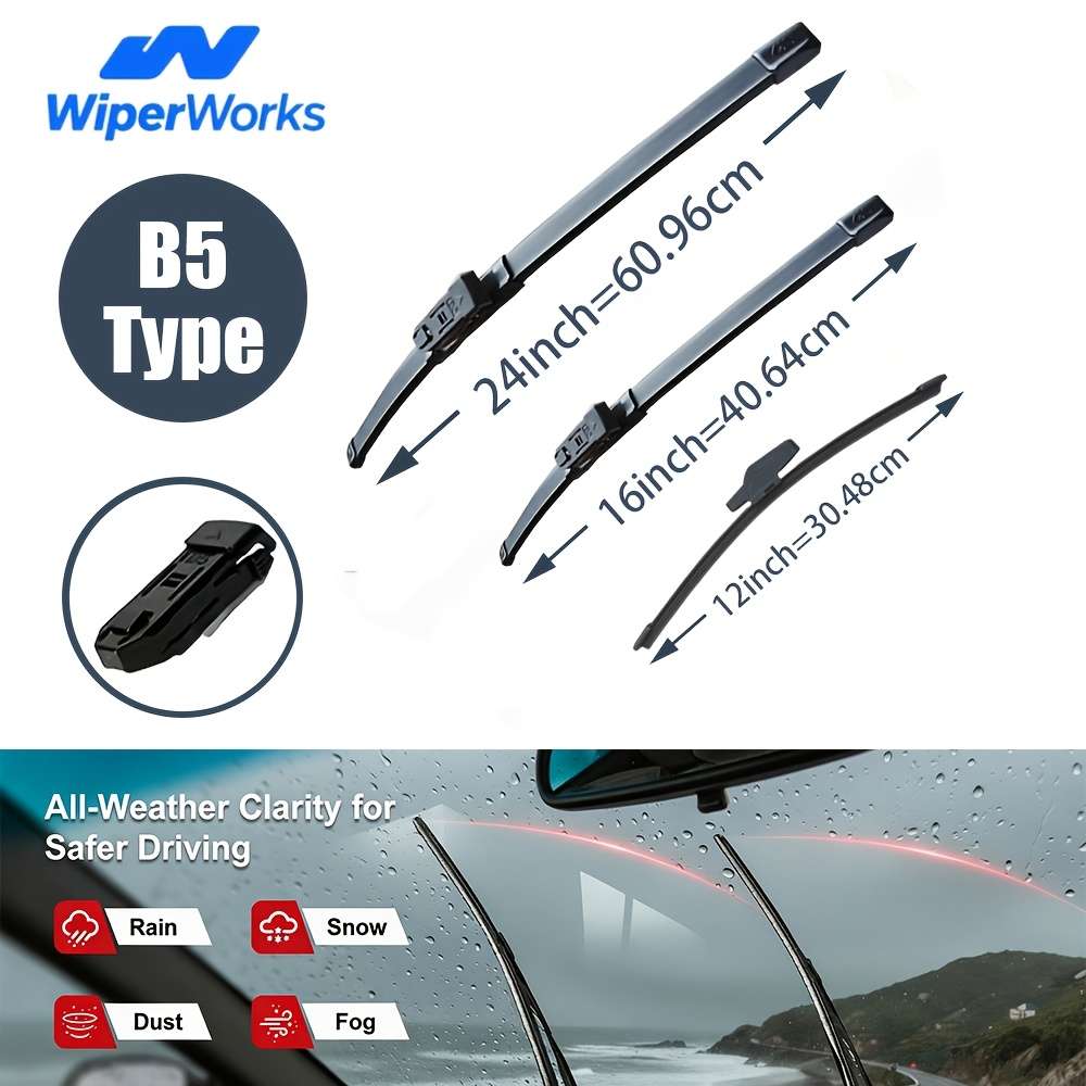 Windshield Wipers Size 60.96Cm 40.64Cm B5 30.48Cm