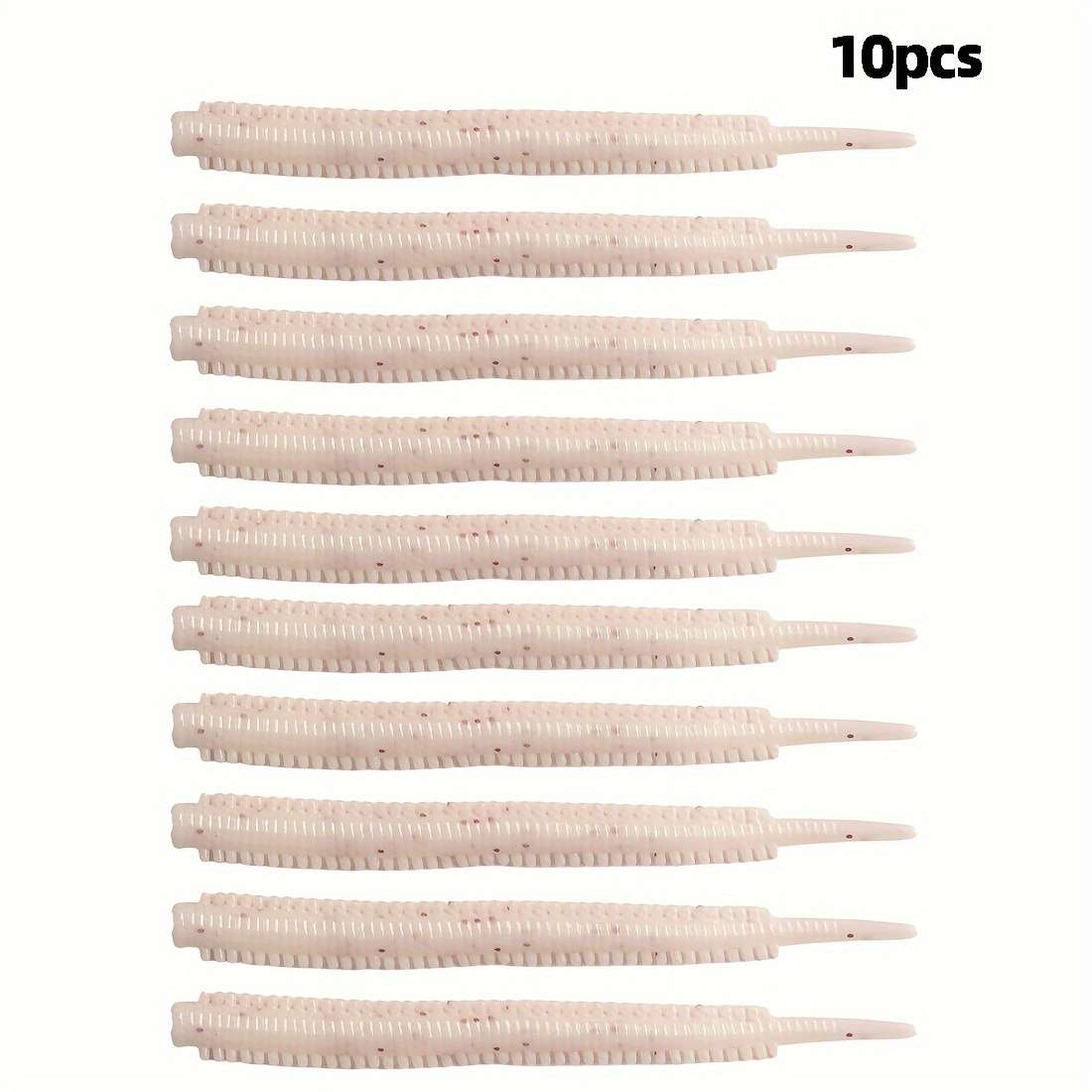 10pcs Turiou Realistic Red Worm Soft Lures 8cm Floating TPR Material Needle Tail Design Art