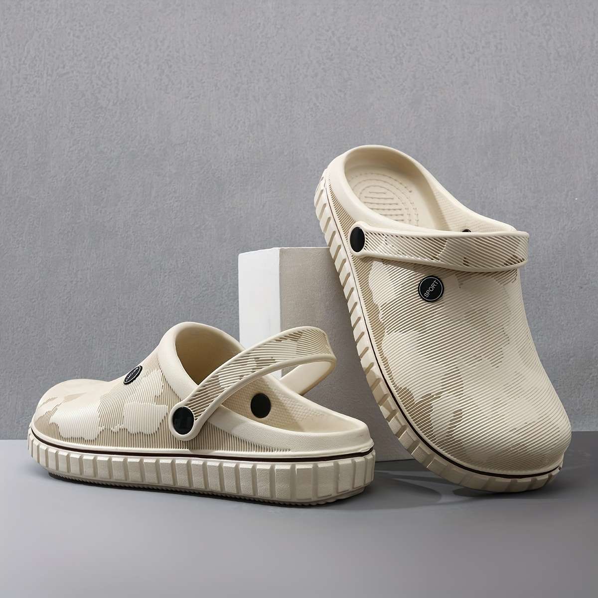 Men Slippers Summer Style Grey Size Uk 7