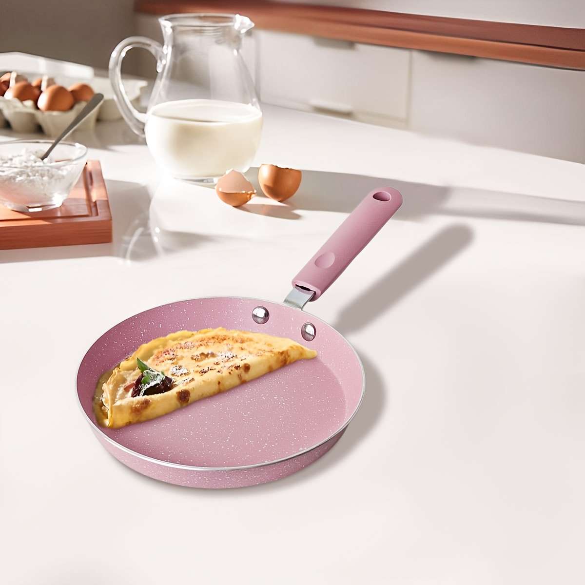 Frying Pan Color Pink Color Model7.09Inch18Cm