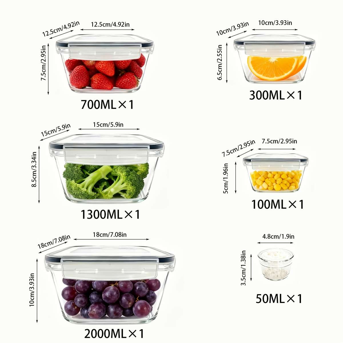 Sealed Jar Quantity 12Pcs6 Containers  6 Lids