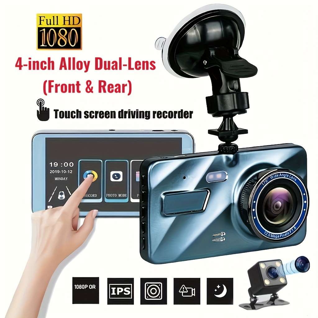 Dashcam Items 4 Inch Alloy Dual Recording   64Gb Memory Card