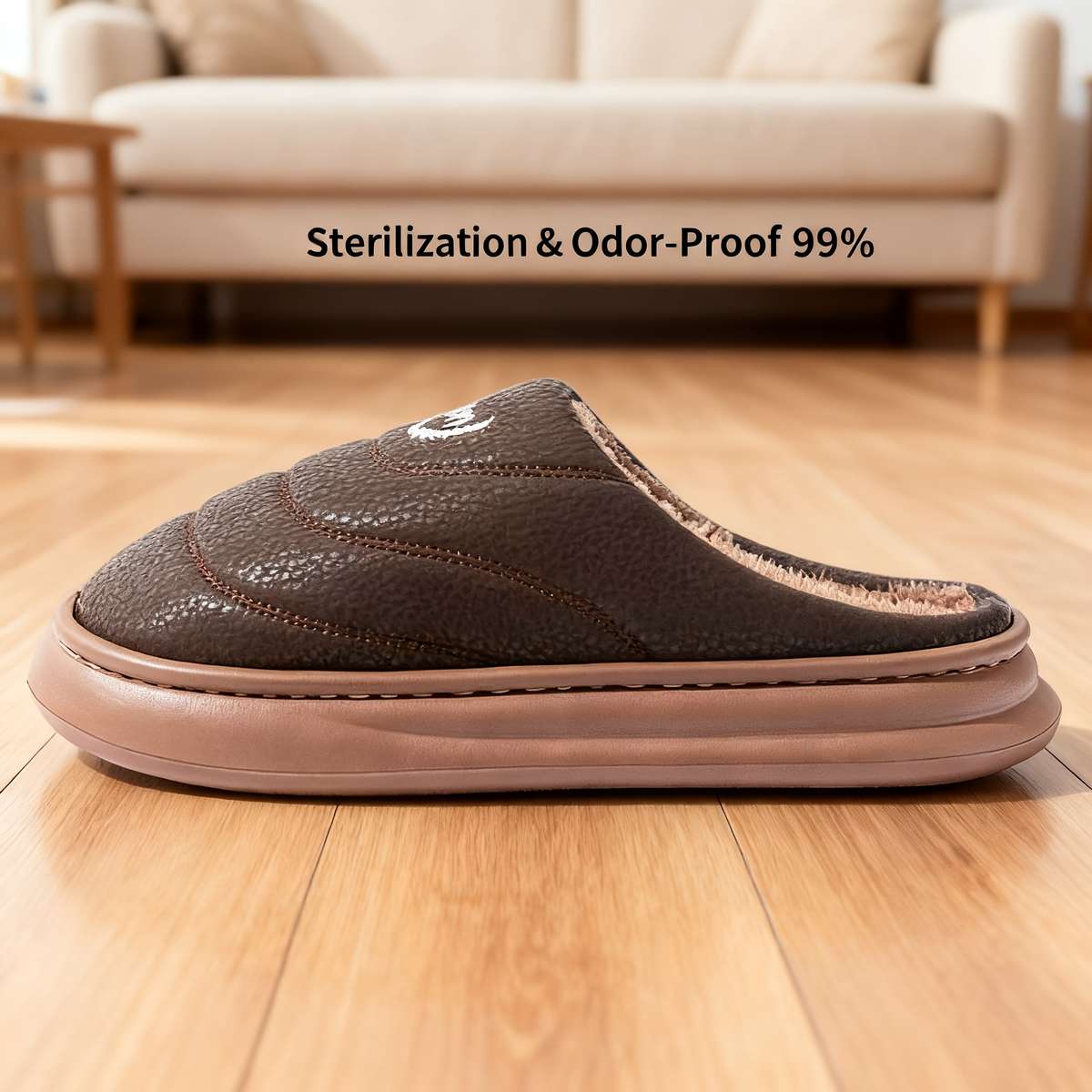 Cotton Slippers Color Coffee Brown Sizeuk 8.5-9