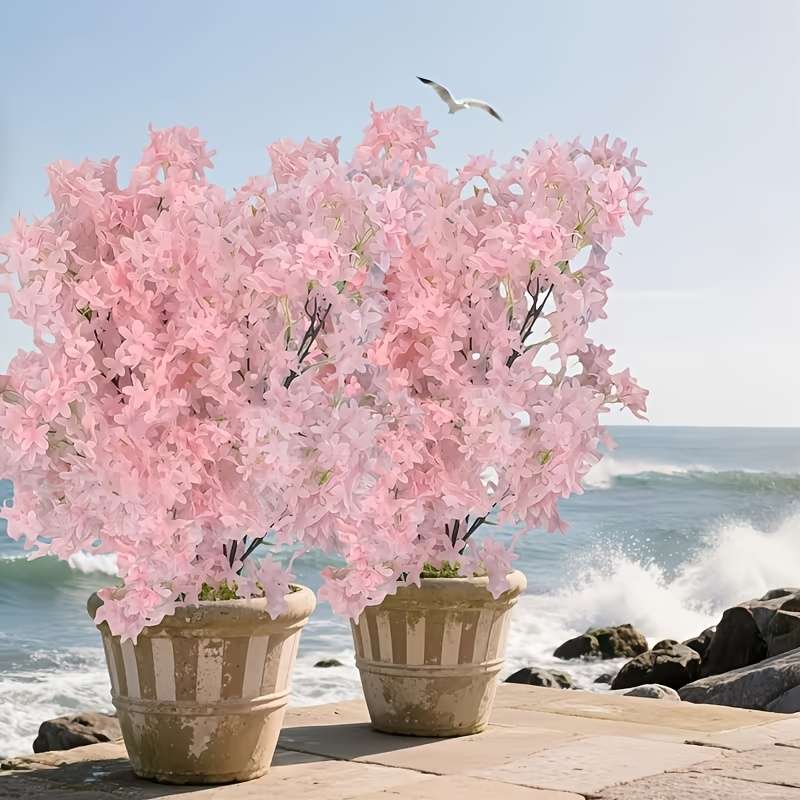 Simulated Flower Style 2Pcsromantic Light Lilac Cherry Blossoms