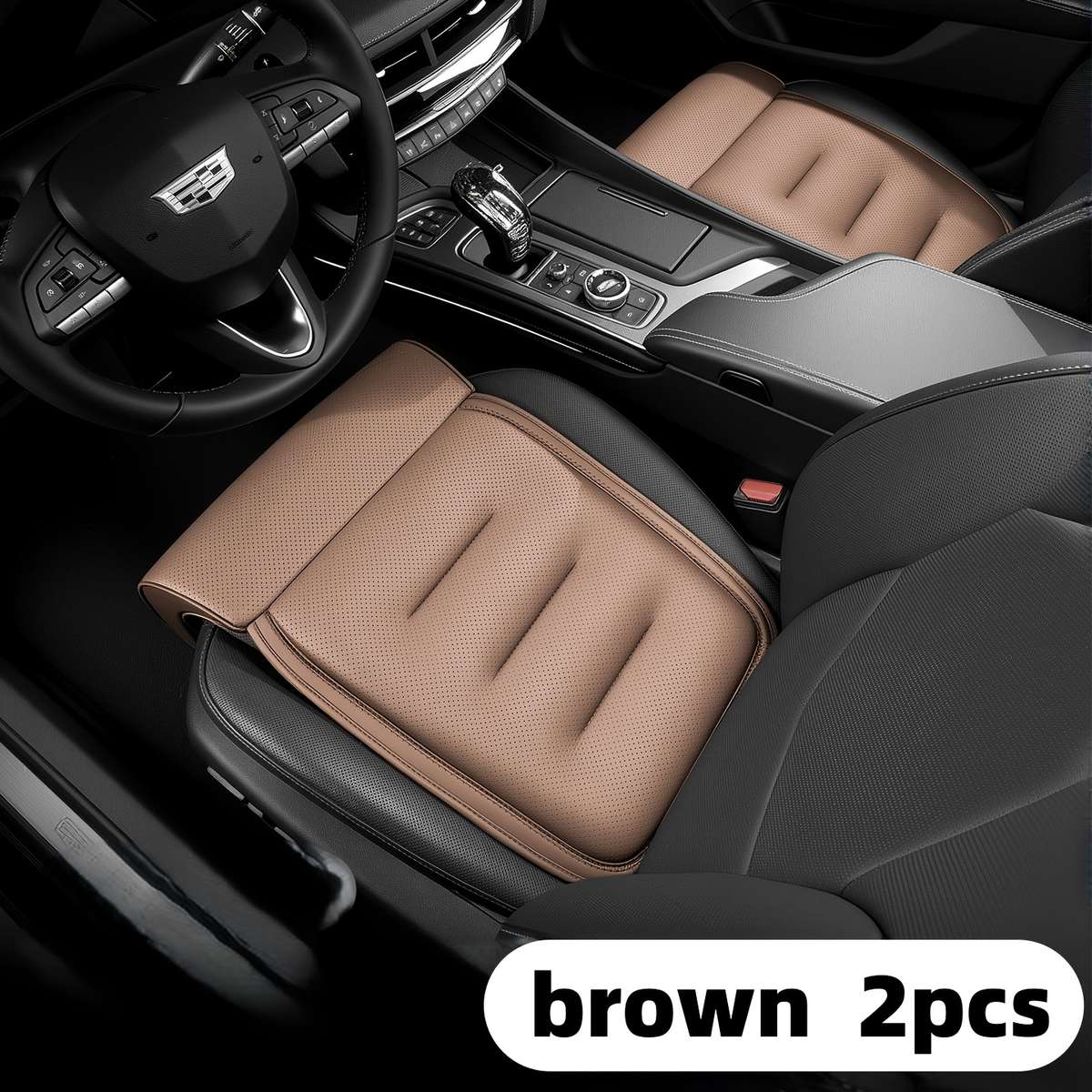 Car Seat Cushion Brown 2Pcs