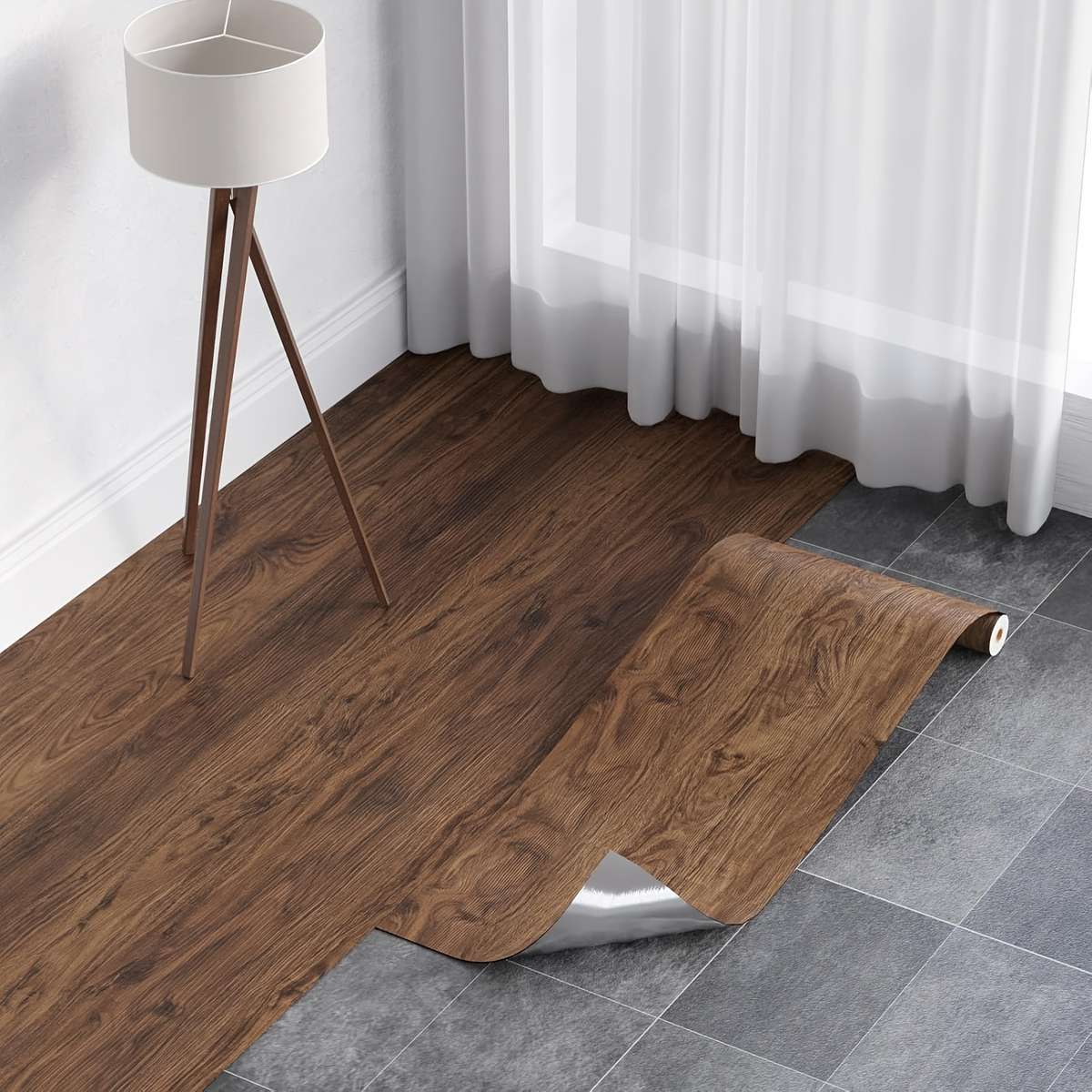 Self Adhesive Floor Stickers Medium Gray Oak 3Roll