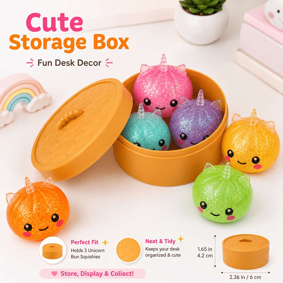 Squeezable Toys Style 2 Random Buns 2 Tops 2 Bases 6Pcs