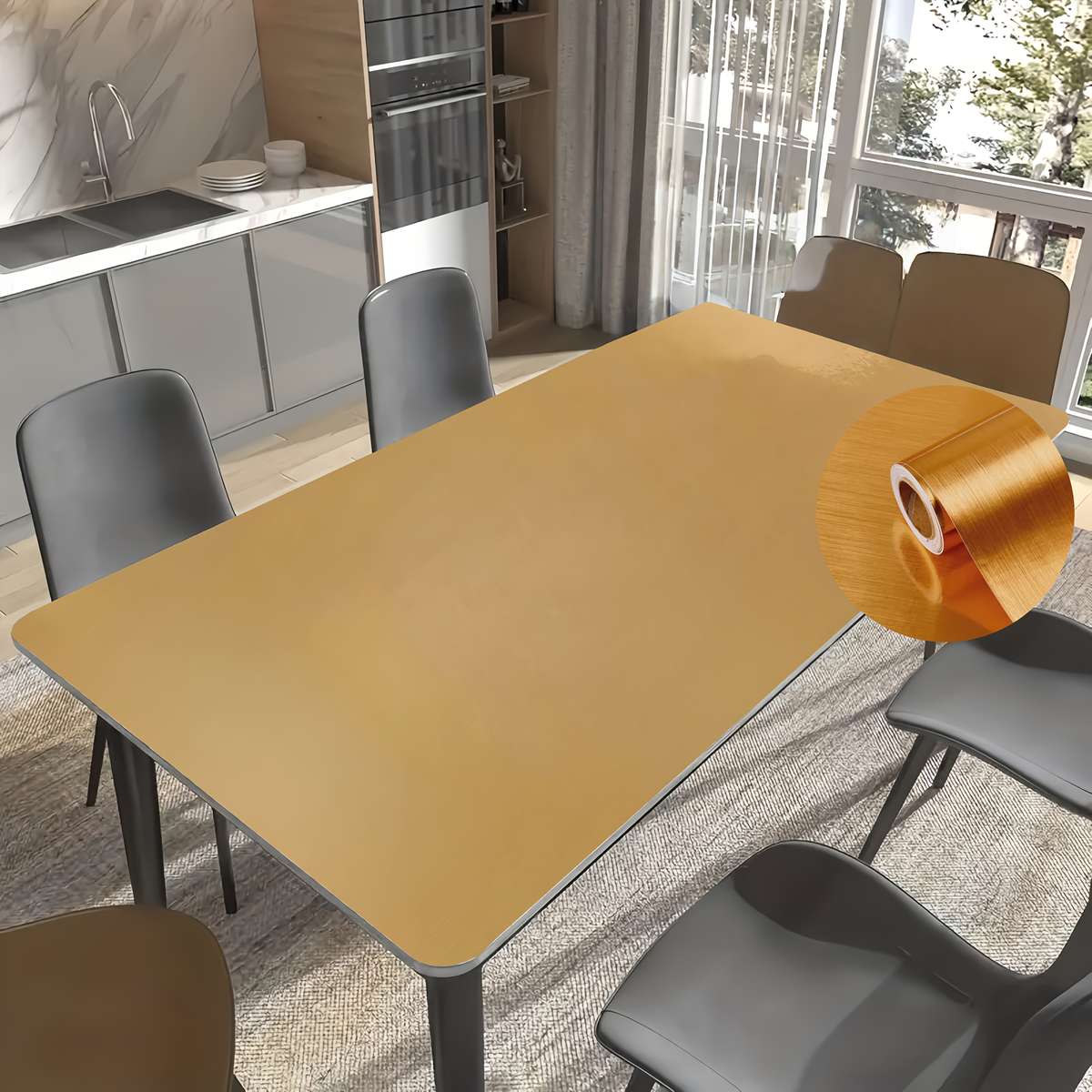 Modern Vinyl Furniture Wrap 405 color Bright Yellow size 40cmx3m