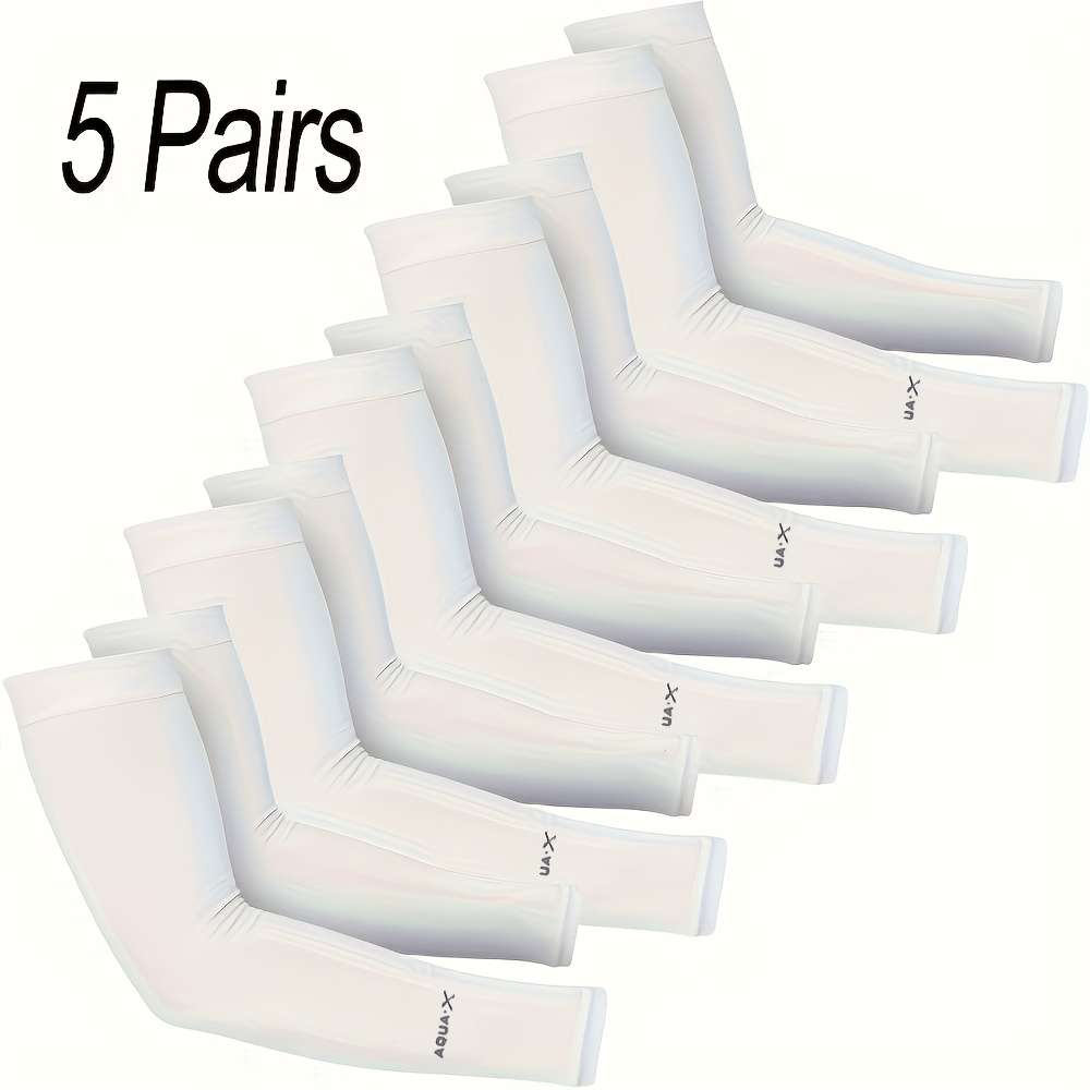 Sunscreen Sleeves Color 5 Pairs Of White