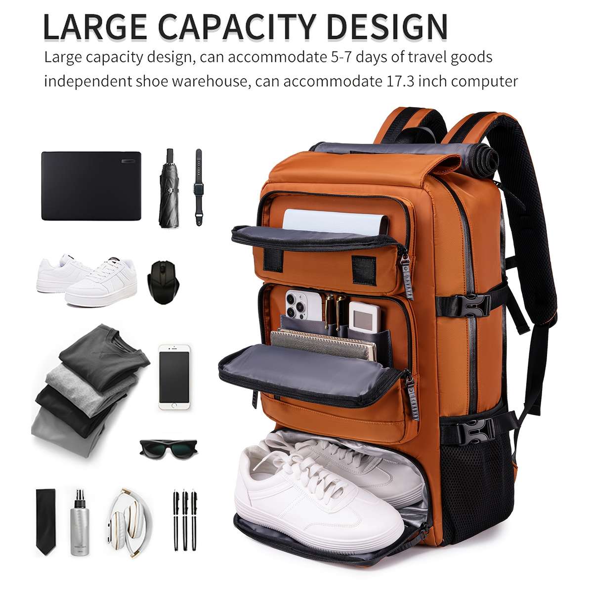 Men S Backpack Large Light Gray