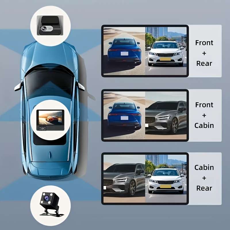 Dashcam Size 3 Lenses   32Gtf Card
