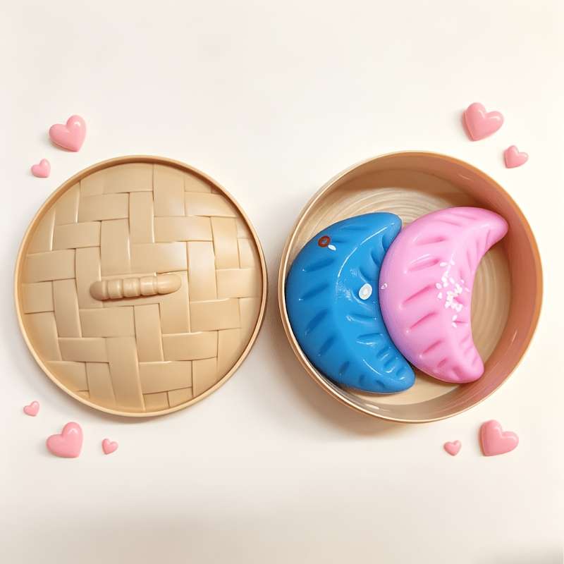 Squeezable Toys Color Random Style 2 Dumplings 1 Lid 1 Base