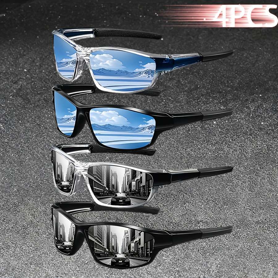 Cycling Glasses Color 4Pcs Clear Black*2  Black*2
