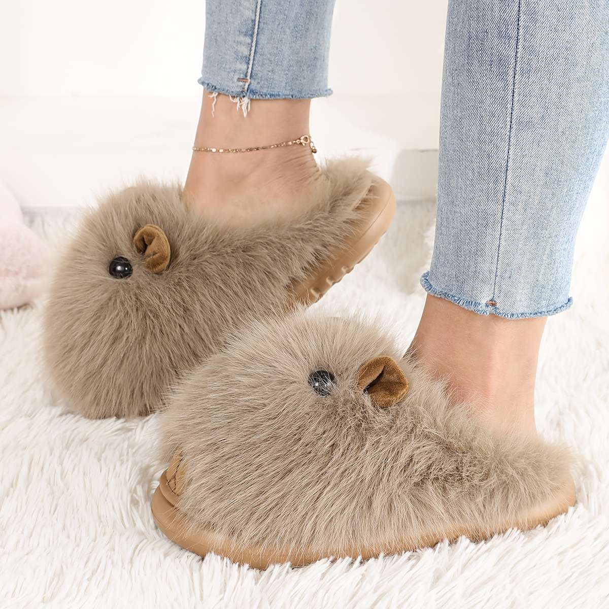 Cotton Slippers Color White Sizeuk 7.5-8