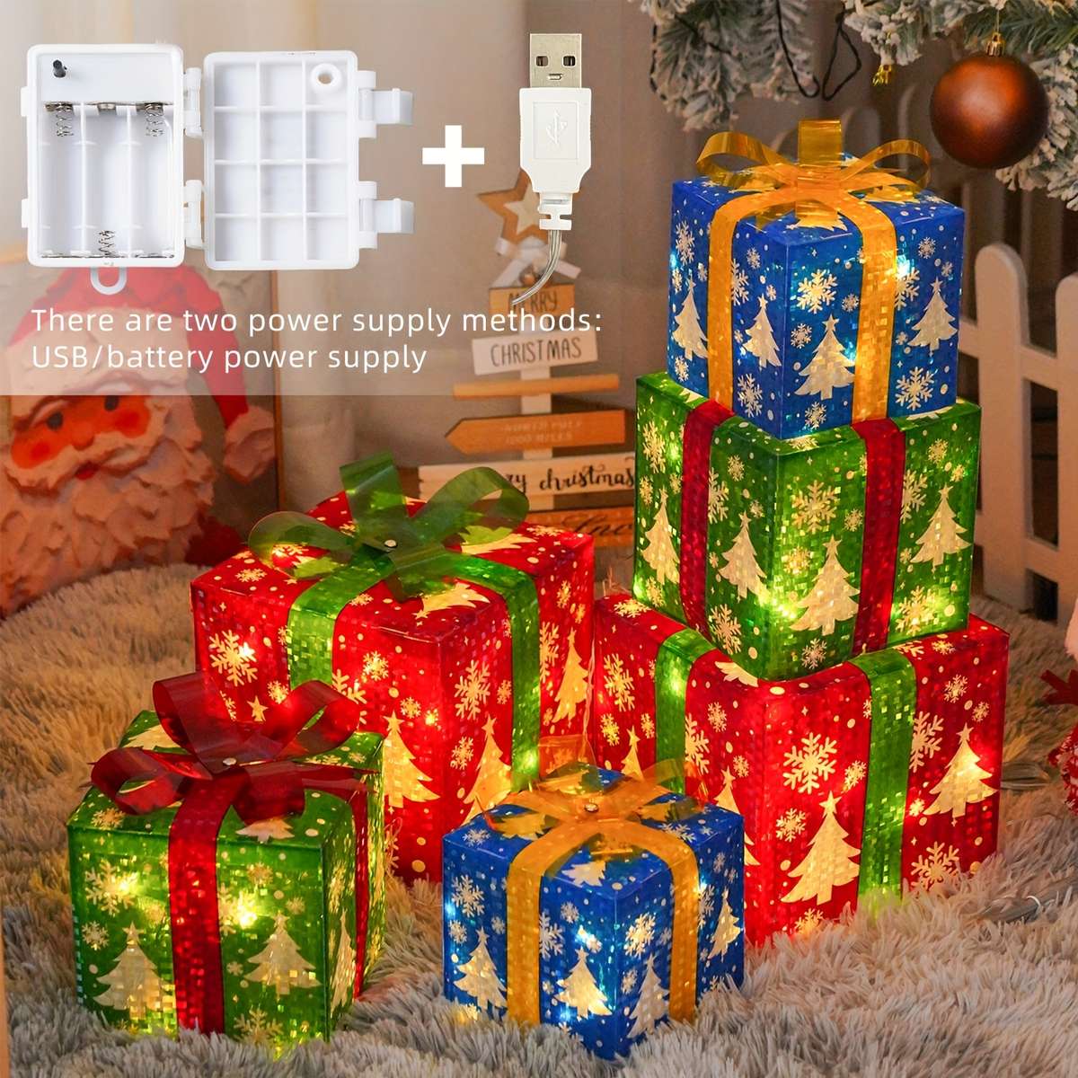 Christmas Lights 3 Pcs Warm Color