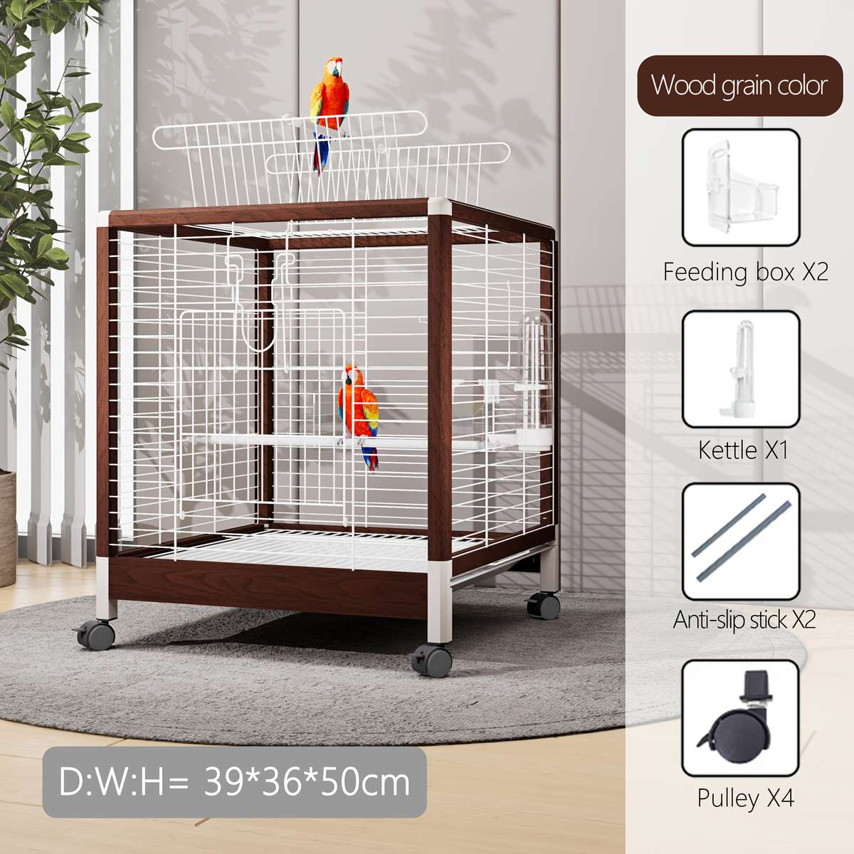 Birdcage Color Aluminum Alloy Match To Wood
