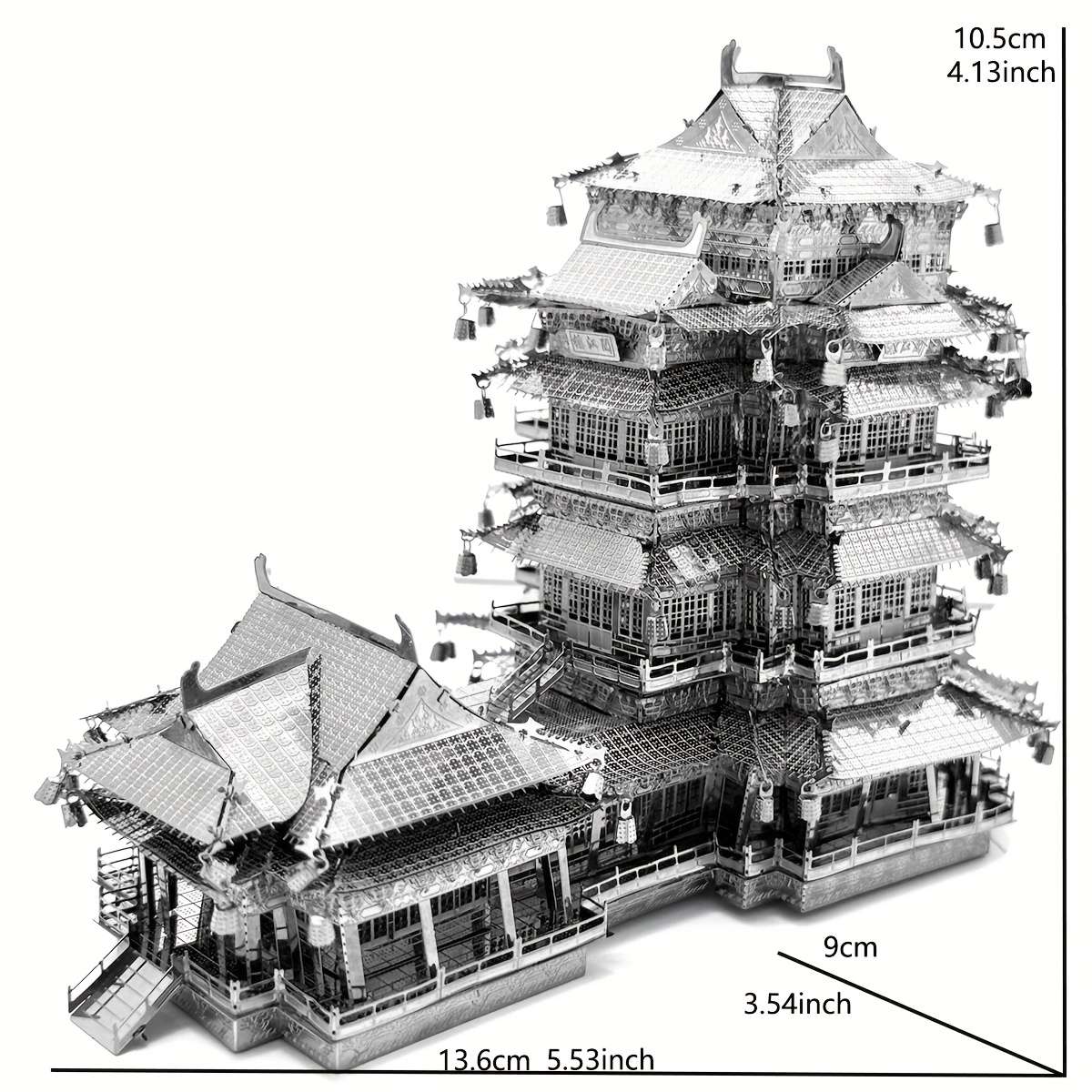 Building Toy Architectural Model Toy Set Color Silvery Yuejiang Tower