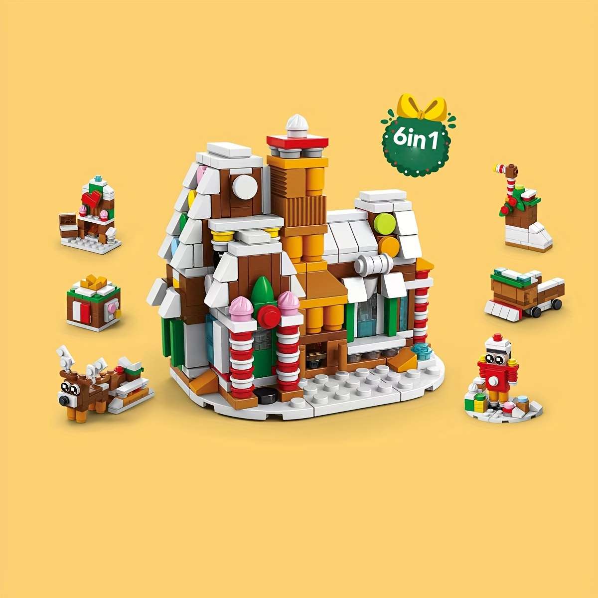Building Toy Architectural Model Toy Set Style Christmas Gingerbread House
