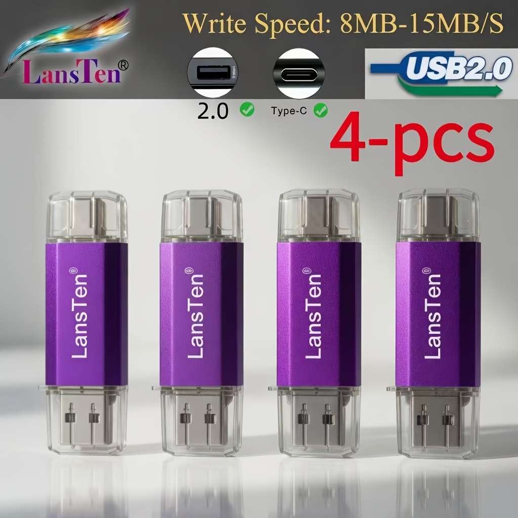 Usb Flash Drive Color 4 Pcs Red Storage 2Gb