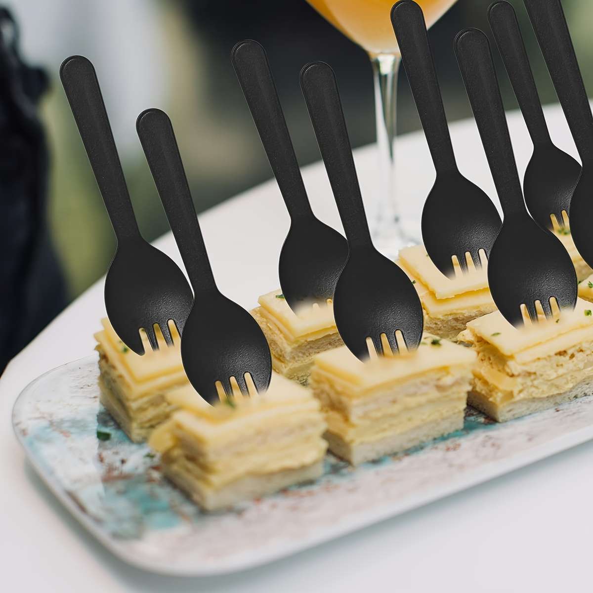 100pcs Disposable Dessert Spoons Cake Spoons Plastic Forks And Spoons Fruit Forks And Spoons