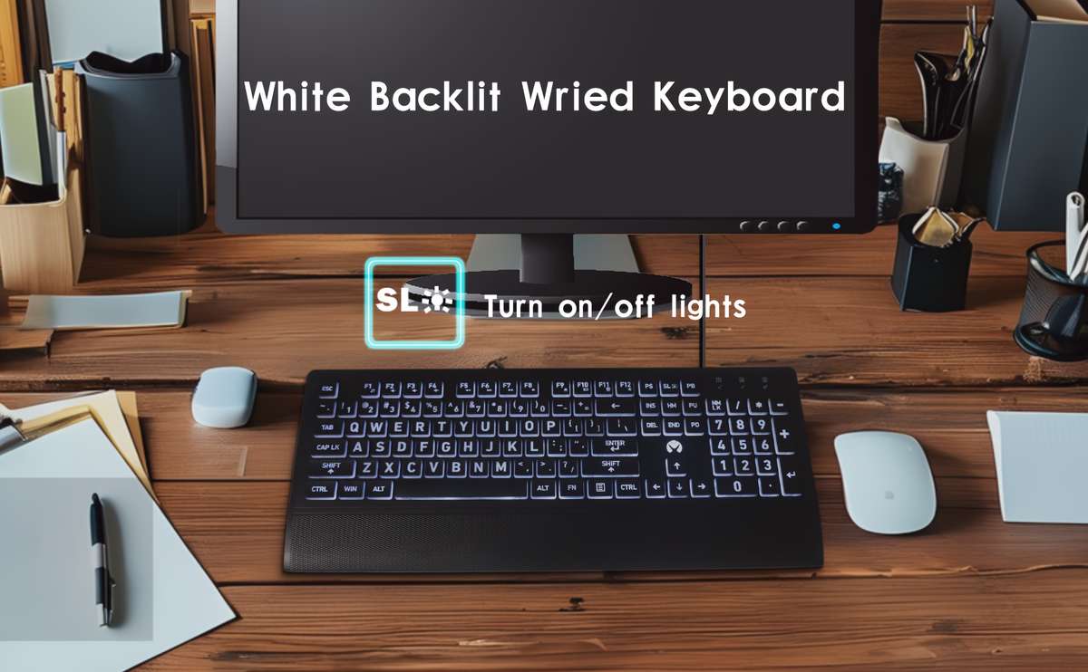 Large Font Wired Keyboard