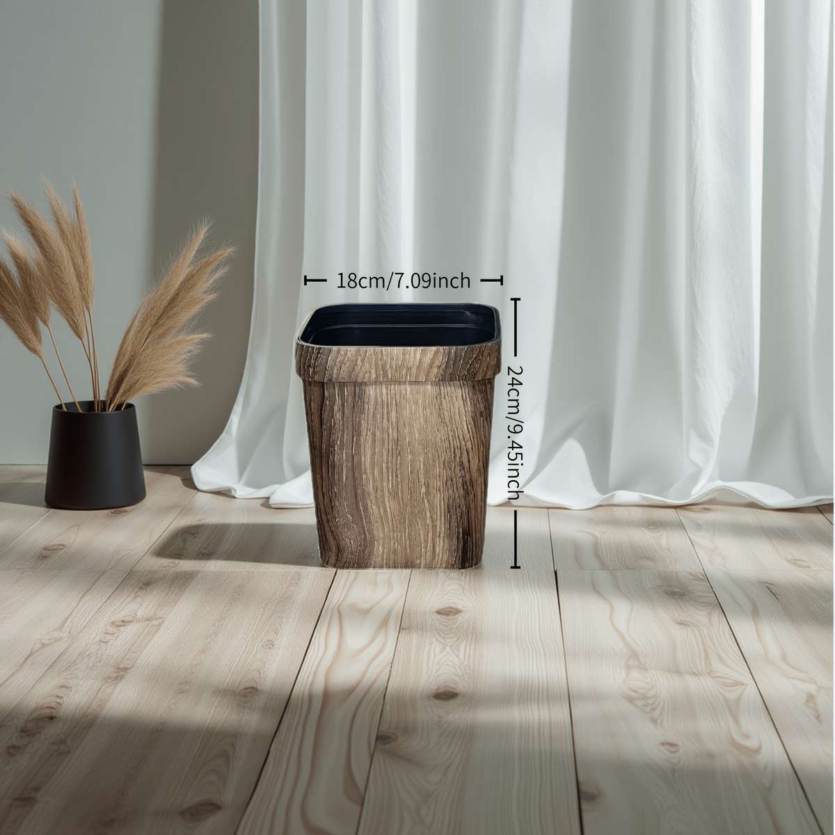 Garbage Can Color Press Ring Wood Grain 7L