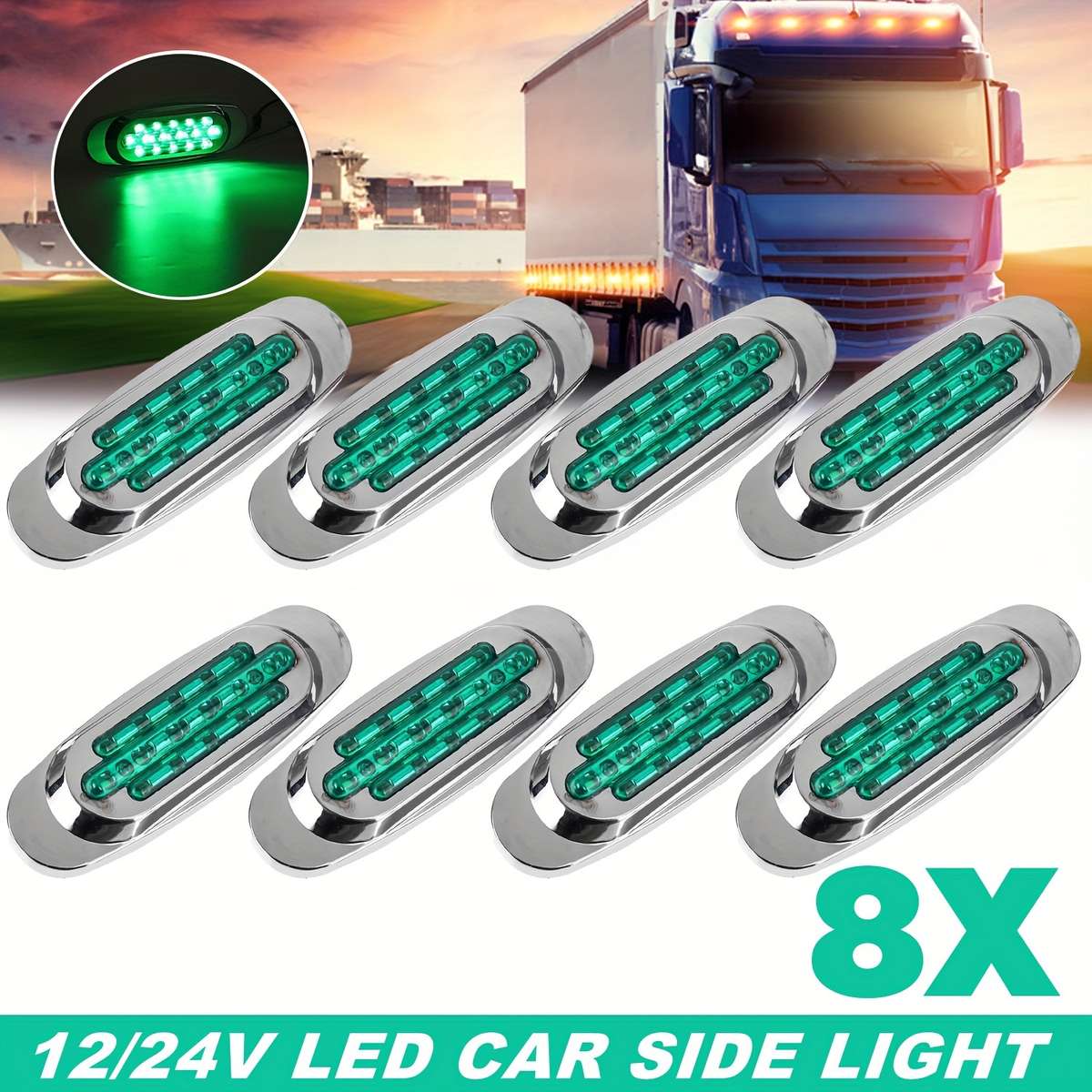 Car Lights Color Blue Size 8Pcs*2