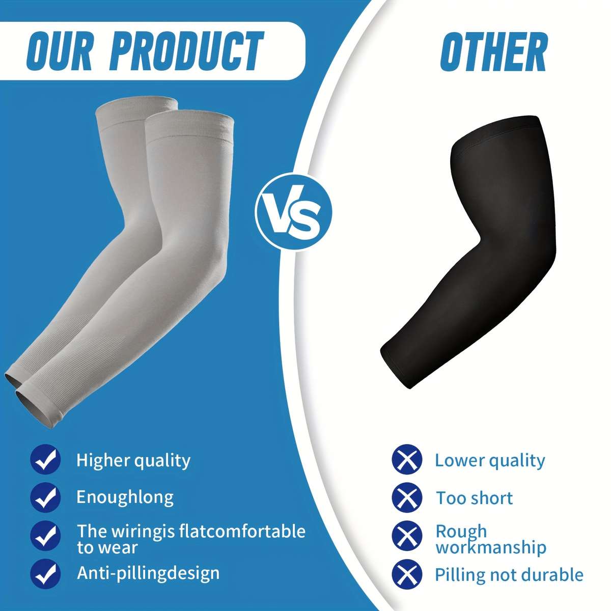 Sunscreen Sleeves Color 2 Black 2 Gray 2 White Pink Sky Blue
