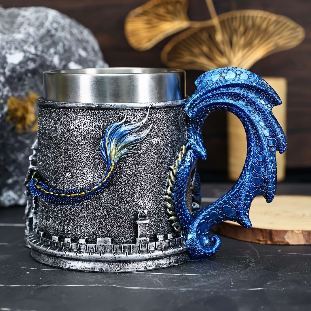 Water Cup Model Dragon Guardian Castle Beer Mug Blue 24033 4 Capacity152Oz 450Ml