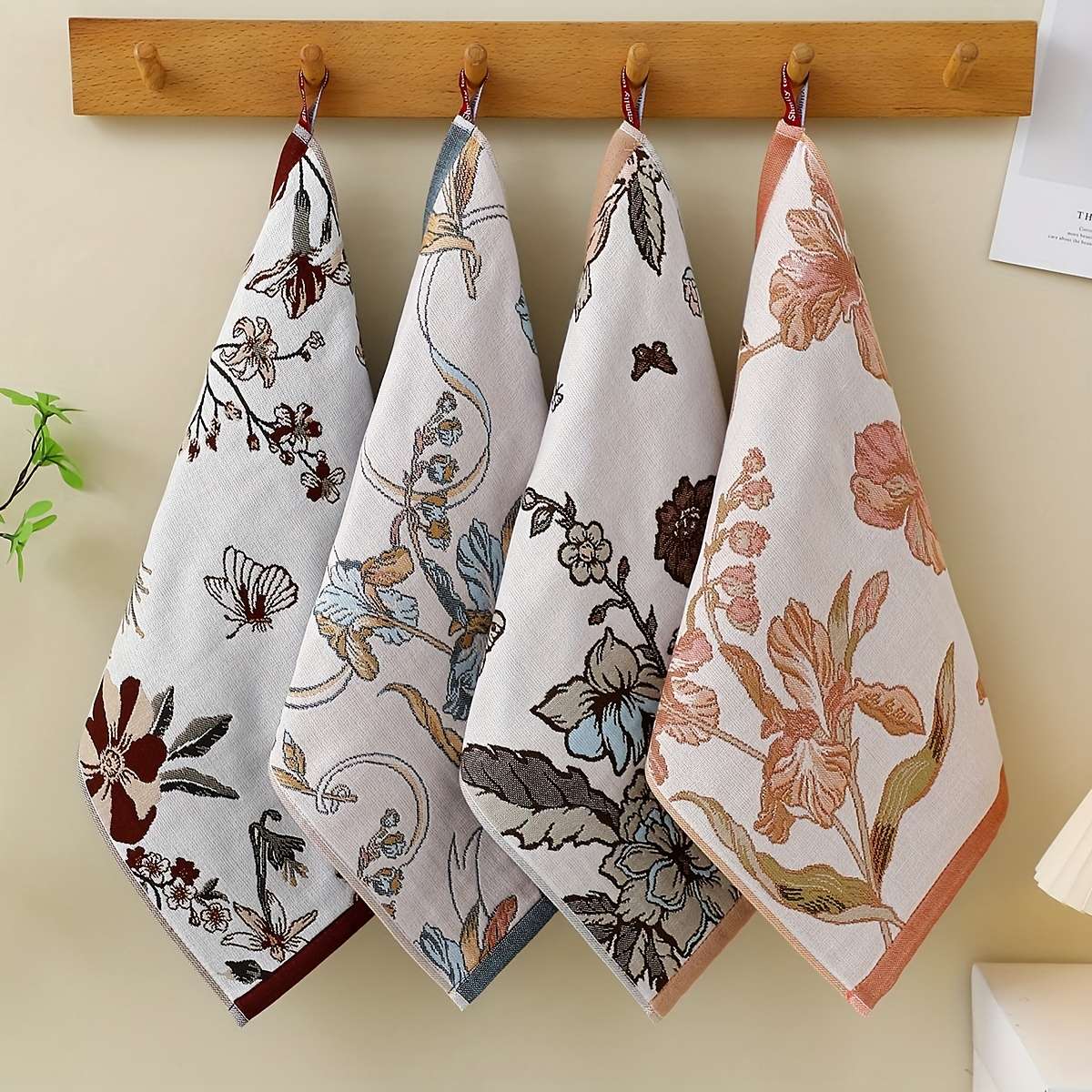 Towel Color 4Pcs Butterfly Flower Series