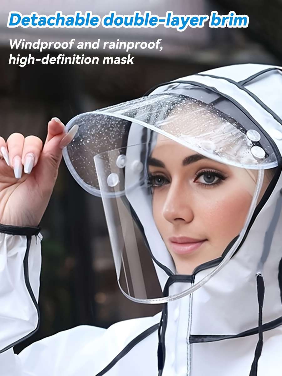 Raincoat Transparent Black Border Size L