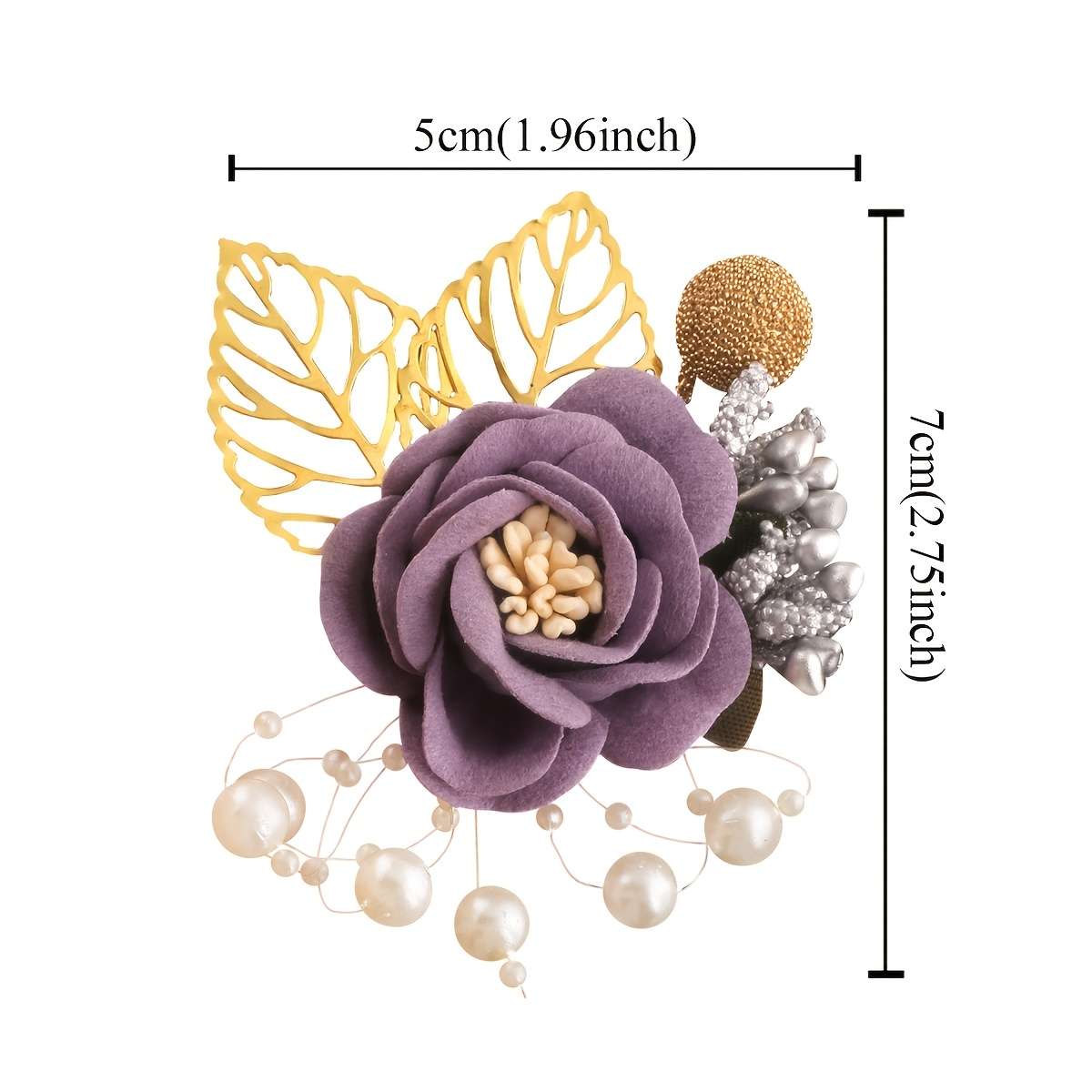 Wedding Supplies Color 5Pcs Medium Purple Breast Flowers