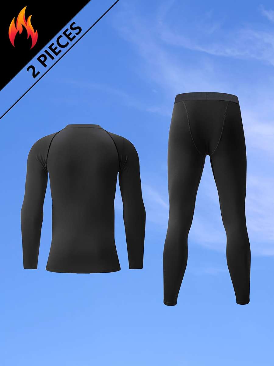 Thermal Underwear Color 2 Pcs Black Belt Black Fabric Sizes