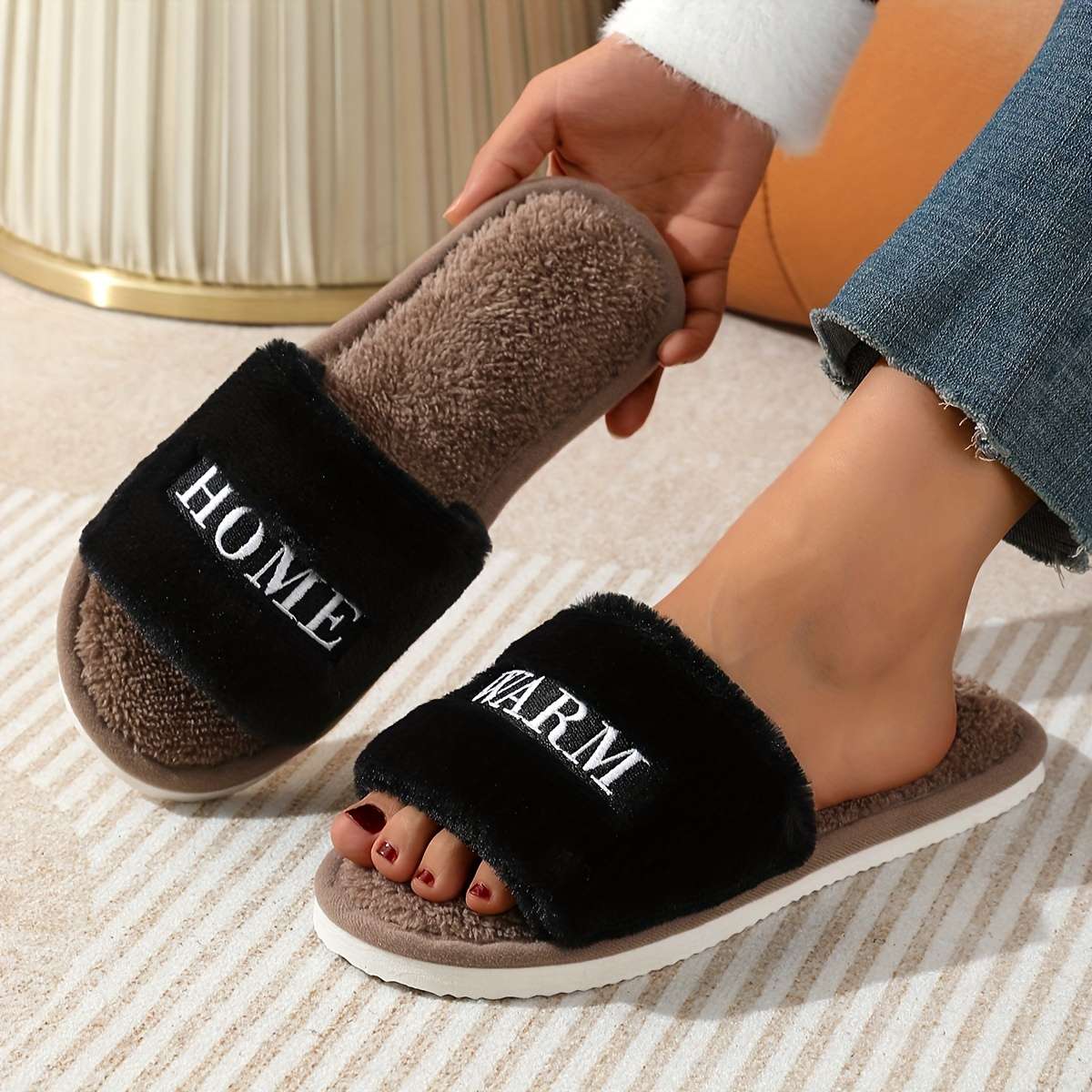 Cotton Slippers Color White Sizeuk 6.5-7
