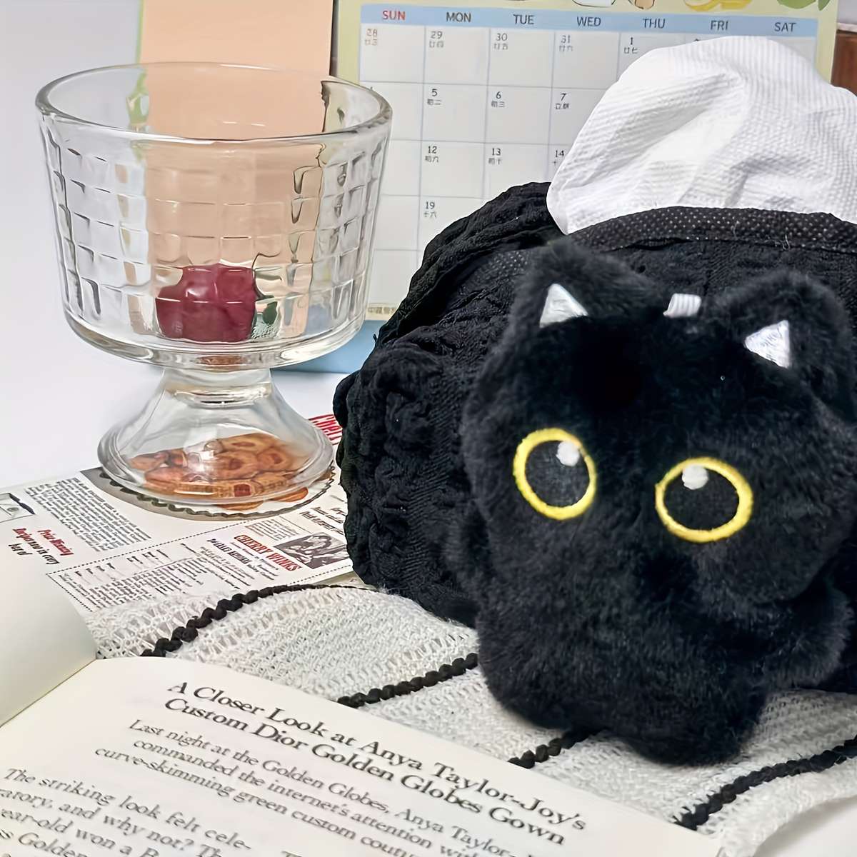 Car Tissue Box Style Black Cat Tissue Box