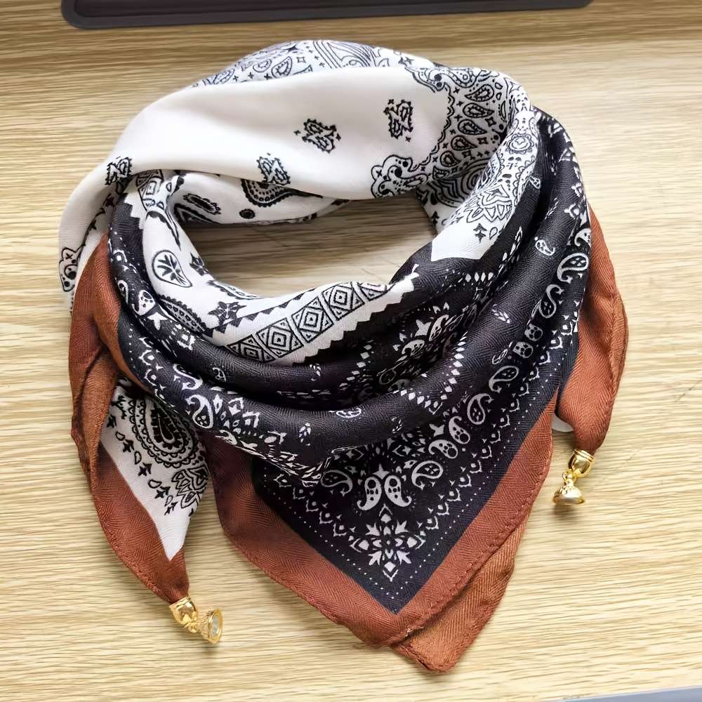 Exquisite Ergonomic Classic Elegant Square Scarf With Cashew Pattern Featuring