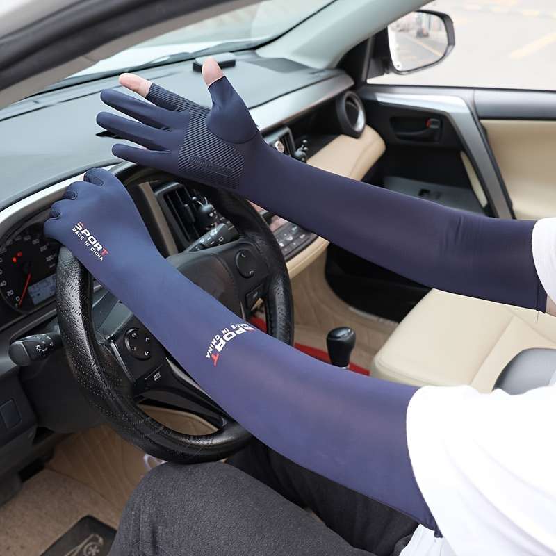 Sunscreen Sleeves Items 2 Pair Navy Gray
