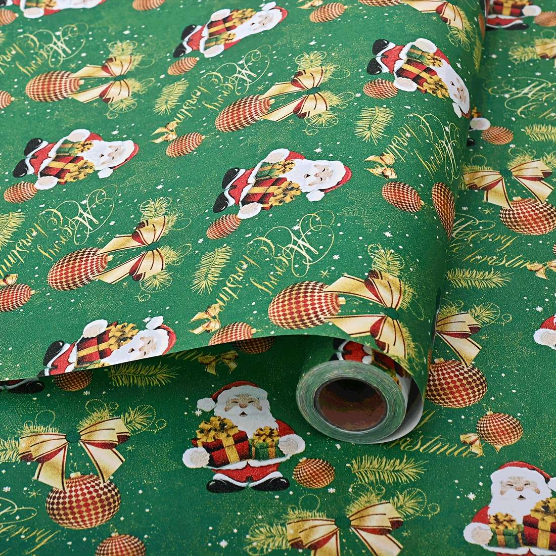 Christmas Decorations Color 10M Green Roll Paper