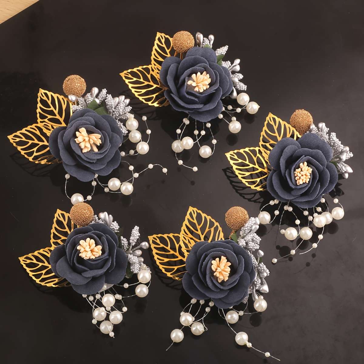 Wedding Supplies Color 5Pcs Medium Purple Breast Flowers
