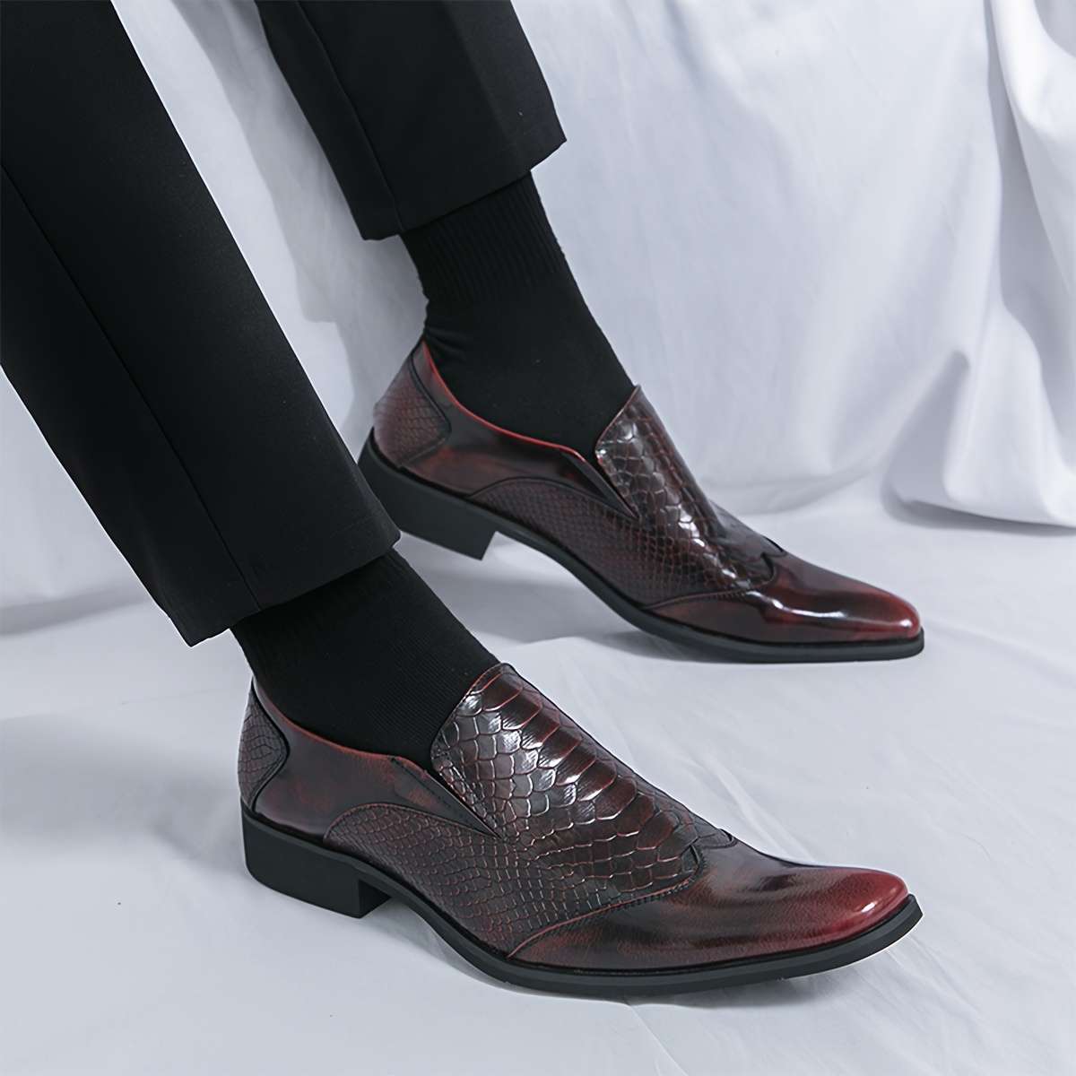 Mens Leather Shoes Color Red Sizeuk 10