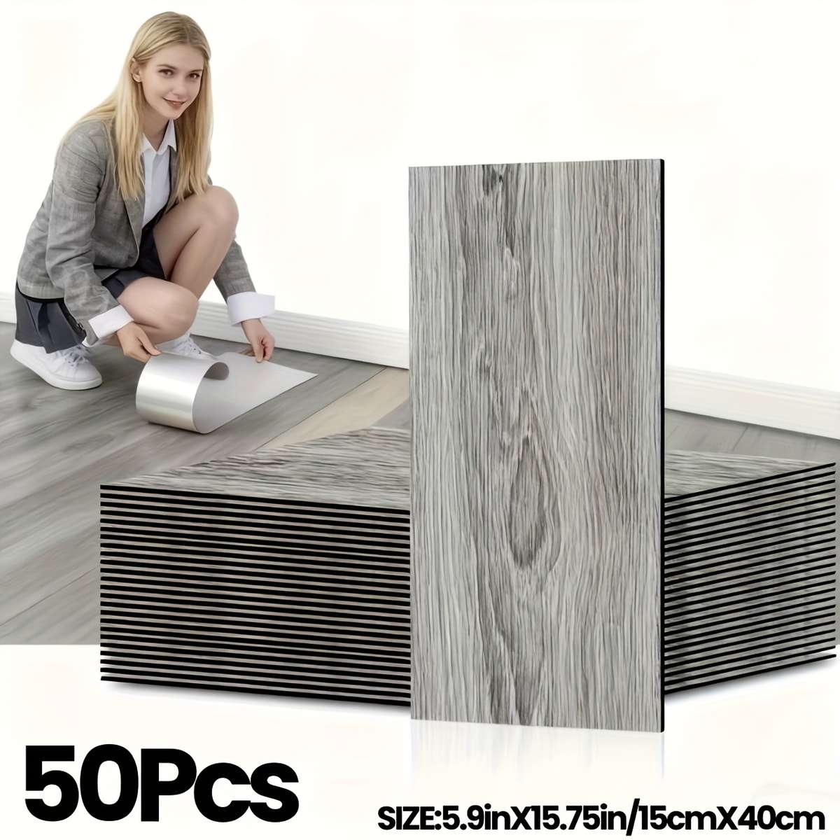 Self Adhesive Floor Stickers White Maple Box Of 50Pcs
