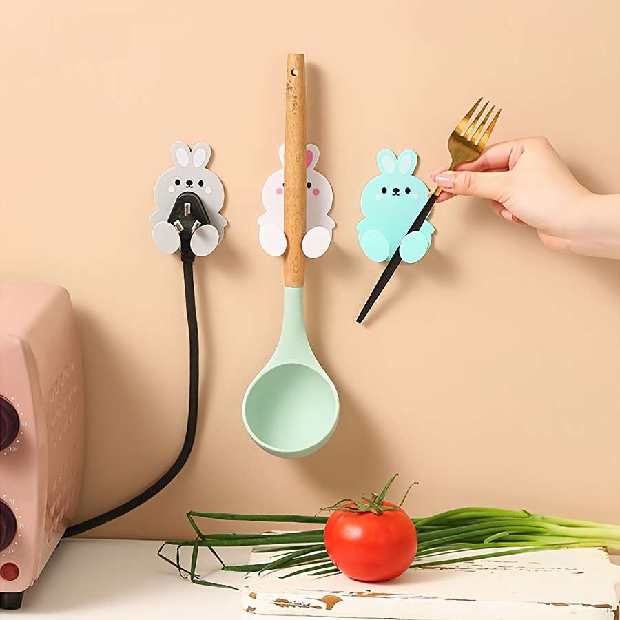 5 Pack Cute Bunny Hooks Multi Purpose Storage Hooks For color 5 Random Colors Quantity Bunny